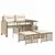 Produktbild 2 för Soffgrupp för trädgård dynor 4 delar beige konstrotting glas