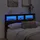 Sänggavel med LED rökfärgad ek 160x17x102 cm