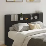 Sänggavel med LED svart 160x16,5x103,5 cm