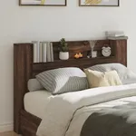 Sänggavel med LED brun ek 160x16,5x103,5 cm