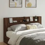 Sänggavel med LED brun ek 200x16,5x103,5 cm