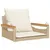 Produktbild 2 för Gungbänk med dynor beige 63x62x40 cm konstrotting