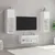 Produktbild 4 för Väggmonterade tv-skåp 4 delar med LEDs vit