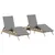 Produktbild 2 för Solsängar 2 st med bord beige konstrotting