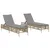 Produktbild 2 för Solsängar 2 st med bord beige konstrotting