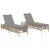 Produktbild 3 för Solsängar 2 st med bord beige konstrotting