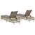 Produktbild 6 för Solsängar 2 st med bord beige konstrotting