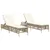 Produktbild 3 för Solsängar 2 st med bord beige konstrotting