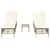 Produktbild 4 för Solsängar 2 st med bord beige konstrotting