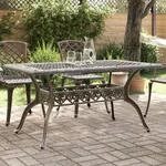 Trädgårdsbord brons 150x90x72 cm gjuten aluminium