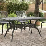 Trädgårdsbord svart 150x90x72 cm gjuten aluminium