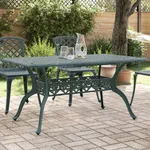 Trädgårdsbord grön 150x90x72 cm gjuten aluminium