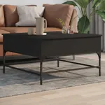 Soffbord svart 80x80x45 cm konstruerat trä och metall