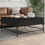 Soffbord svart 95x95x45 cm konstruerat trä och metall