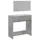 Sminkbord med spegel betonggrå 80x39x80 cm