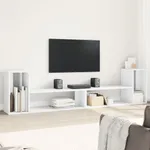 TV-skåp 2 st vit 100x30x50 cm konstruerat trä