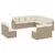 Produktbild 2 för Loungegrupp för trädgården m. dynor 11 delar beige konstrotting