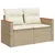 Produktbild 5 för Loungegrupp för trädgården m. dynor 11 delar beige konstrotting