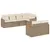 Produktbild 2 för Matgrupp för trädgården med dynor 7 delar beige konstrotting