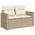 Produktbild 5 för Loungegrupp för trädgården m. dynor 11 delar beige konstrotting