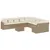 Produktbild 2 för Loungegrupp för trädgården m. dynor 11 delar beige konstrotting