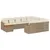 Produktbild 2 för Loungegrupp för trädgården m. dynor 11 delar beige konstrotting