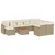 Produktbild 2 för Loungegrupp för trädgården m. dynor 11 delar beige konstrotting