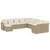 Produktbild 2 för Loungegrupp för trädgården m. dynor 11 delar beige konstrotting
