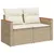 Produktbild 6 för Loungegrupp för trädgården m. dynor 11 delar beige konstrotting