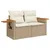 Produktbild 4 för Matgrupp för trädgården med dynor 7 delar beige konstrotting