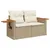 Produktbild 3 för Matgrupp för trädgården med dynor 8 delar beige konstrotting