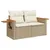 Produktbild 3 för Matgrupp för trädgården med dynor 7 delar beige konstrotting