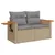 Produktbild 6 för Loungegrupp för trädgården m. dynor 11 delar beige konstrotting