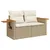 Produktbild 5 för Loungegrupp för trädgården m. dynor 11 delar beige konstrotting