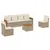 Produktbild 2 för Matgrupp för trädgården med dynor 7 delar beige konstrotting