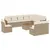 Produktbild 2 för Loungegrupp för trädgården m. dynor 11 delar beige konstrotting