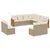 Produktbild 2 för Loungegrupp för trädgården m. dynor 11 delar beige konstrotting