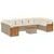 Produktbild 2 för Loungegrupp för trädgården m. dynor 11 delar beige konstrotting