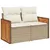 Produktbild 3 för Loungegrupp för trädgården m. dynor 11 delar beige konstrotting