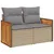 Produktbild 3 för Loungegrupp för trädgården m. dynor 11 delar beige konstrotting