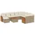 Produktbild 2 för Loungegrupp för trädgården m. dynor 11 delar beige konstrotting