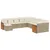Produktbild 2 för Loungegrupp för trädgården m. dynor 11 delar beige konstrotting