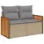 Produktbild 3 för Loungegrupp för trädgården m. dynor 11 delar beige konstrotting