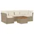 Produktbild 2 för Matgrupp för trädgården med dynor 7 delar beige konstrotting