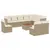 Produktbild 2 för Loungegrupp för trädgården m. dynor 11 delar beige konstrotting