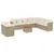 Produktbild 2 för Loungegrupp för trädgården m. dynor 11 delar beige konstrotting