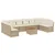 Produktbild 2 för Loungegrupp för trädgården m. dynor 11 delar beige konstrotting
