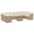 Produktbild 2 för Loungegrupp för trädgården m. dynor 11 delar beige konstrotting