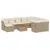 Produktbild 2 för Loungegrupp för trädgården m. dynor 11 delar beige konstrotting
