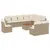 Produktbild 2 för Loungegrupp för trädgården m. dynor 11 delar beige konstrotting